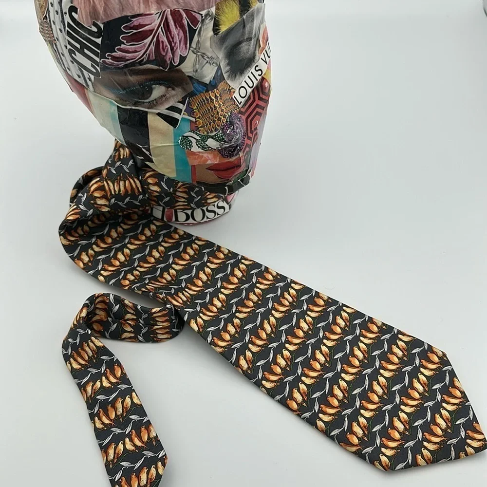 Lancel Paris Birds on Branch Silk Tie